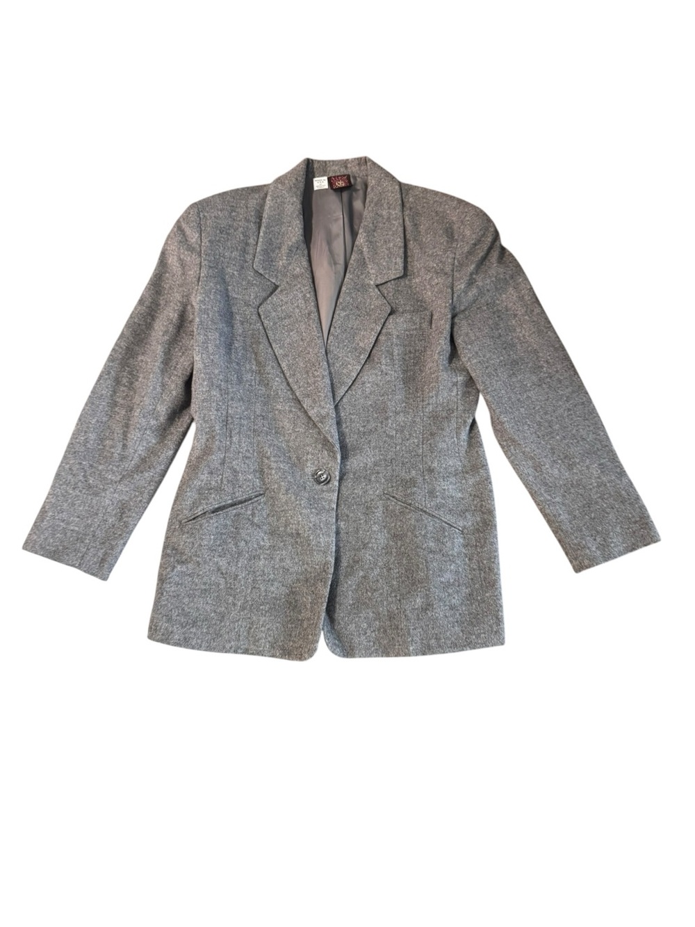 Vintage Anne Klein 100% Camel Hair Gray Blazer Women’s 14 Made USA Quiet Luxury